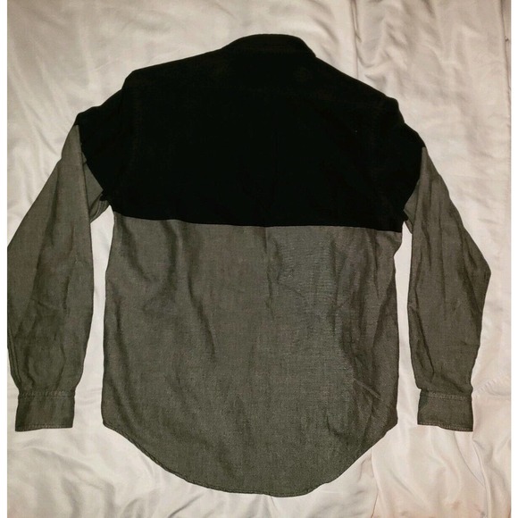 Sidian, Ersatz & Vanes Black Gray Button Down Heavy Cotton Shirt Size Small - Picture 5 of 5